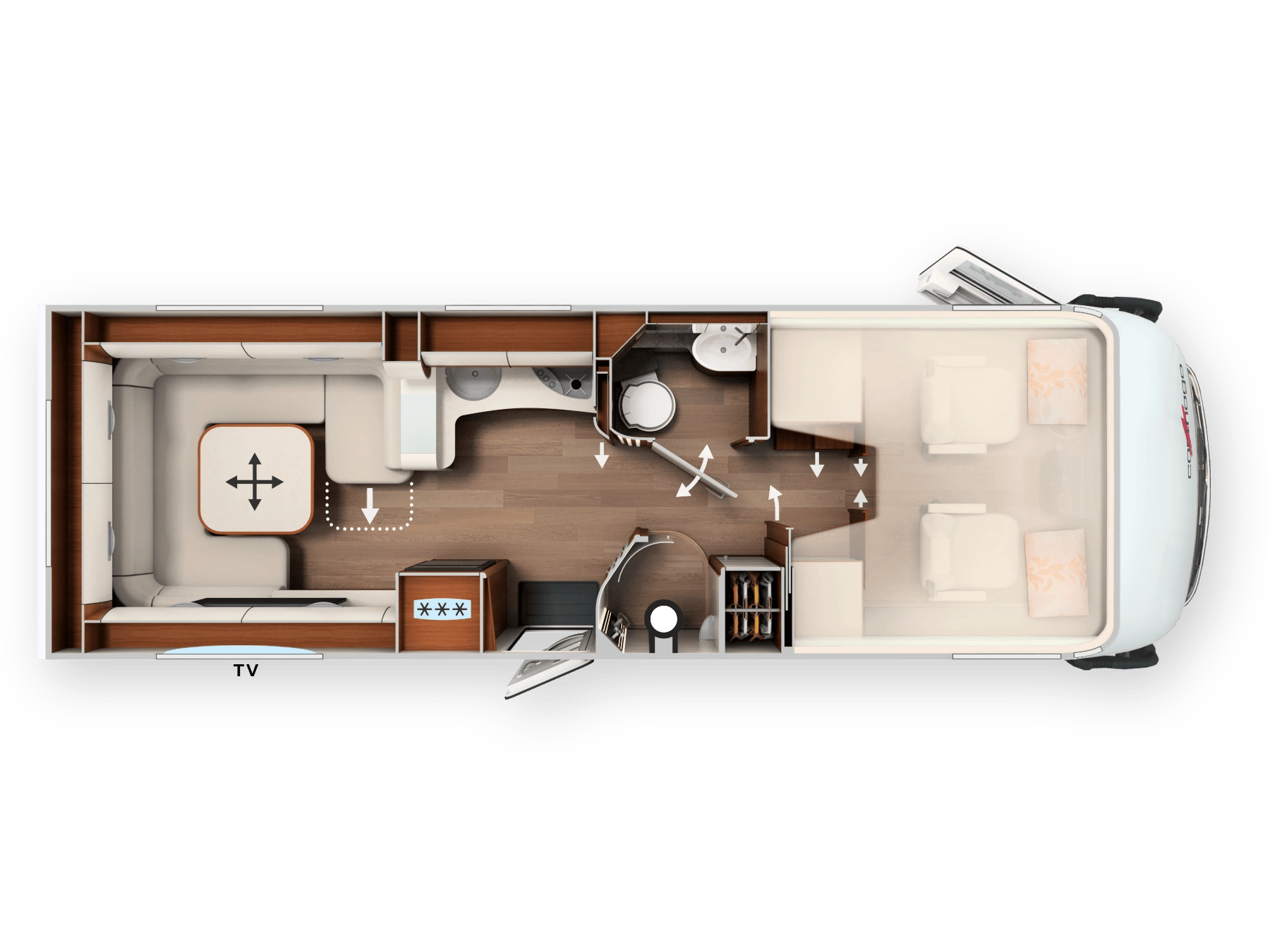 Carthago Liner For Two I 53 Motorhome For Sale - Floorplan Layout